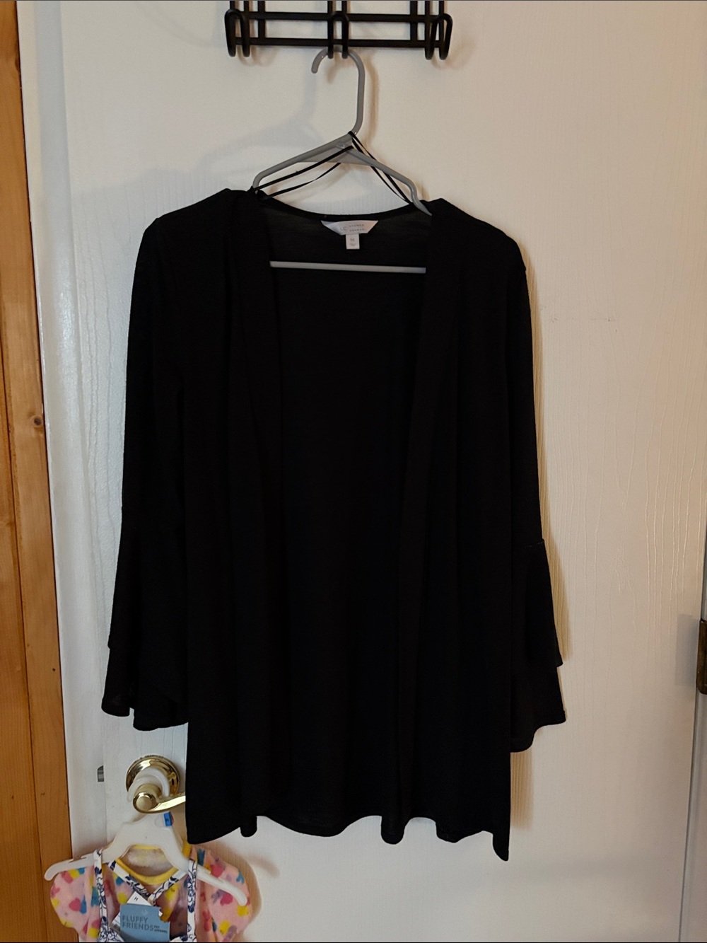 LC Lauren Conrad Black Open-Front Draped Cardigan